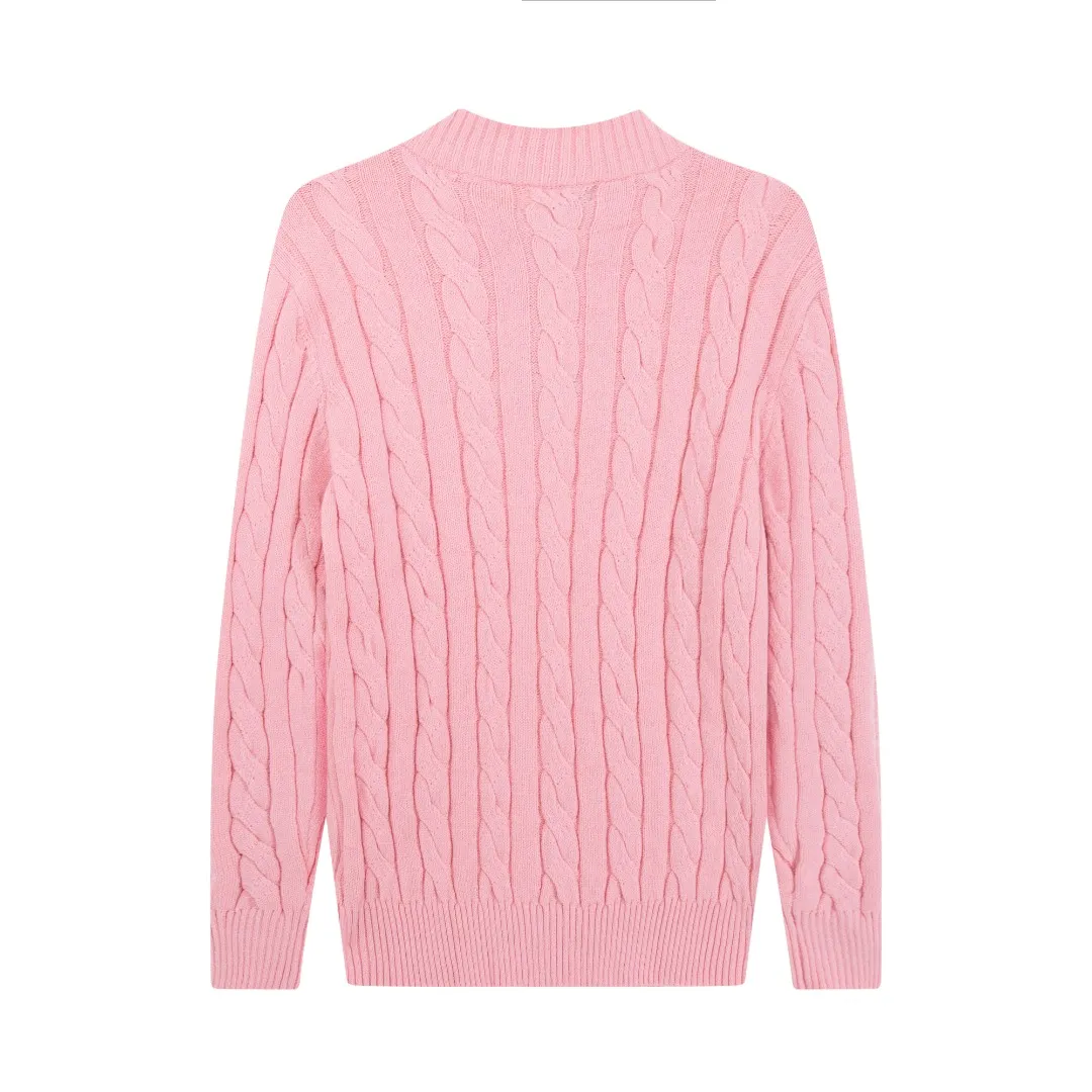 P230 RALPH LAUREN Ralph Lauren seven-color classic small label embroidered stand-collar long-sleeved half-zip knitted sweater tops for men and women seven colors Color: black white gray royal blue pink sky blue khaki code number: S M L XL material: cotton
